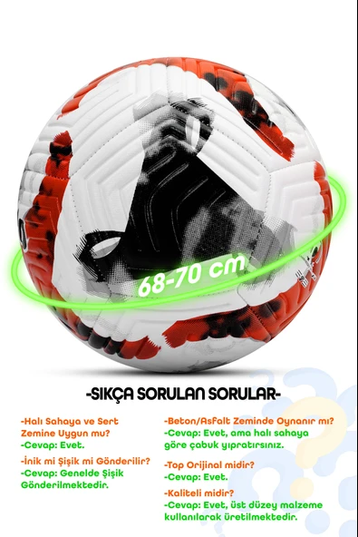 Profesyonel Futbol Topu 2026 Süper Lig Pompalı Sert Zemin Halı Saha Futbol Topu No5 Renkli F73 - Resim 4