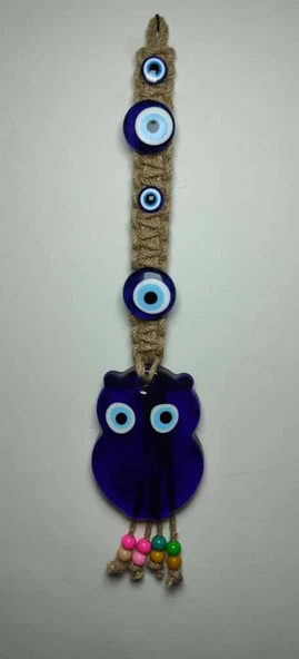 Makrome Örgülü Nazarlık 48 cm Duvar Süsü BAYKUŞ - 4