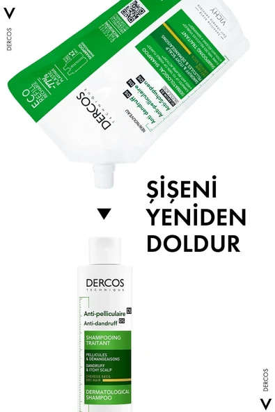 Vichy Dercos Anti-dandruff Kepek Karşıtı Bakım Şampuanı, Kuru Saçlar , Yeniden Dolum Paketi 500 ml - Resim 7