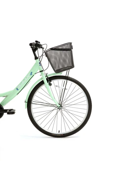Bisan LOTUS ŞEHİR BİSİKLETİ 34 CM V 24 JANT 21 VİTES MİNT YEŞİL BEYAZ - Resim 6
