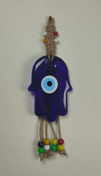 Dekoratif Nazarlık, İpli Nazar Boncuğu makrome örgülü 30cm