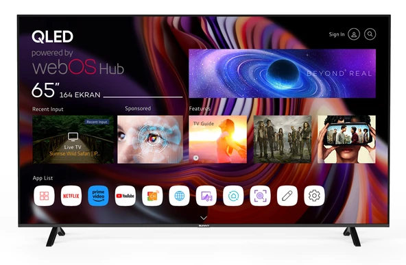 Sunny SN65QMN252 65'' 165 Ekran Frameless UHD 4K WebOS 2.0 QLED TV ürün görseli
