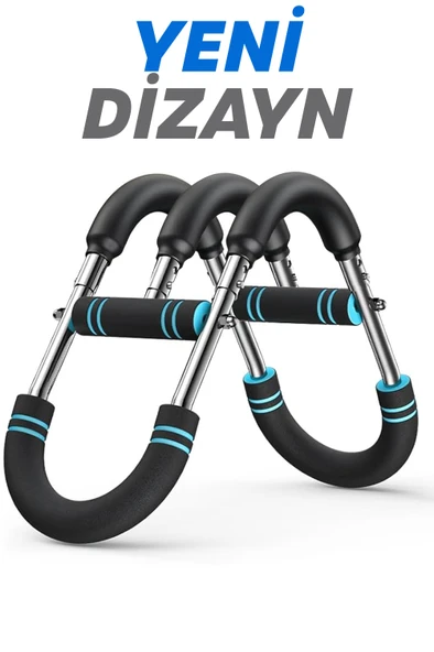3X POWER (35-60KG) Ayarlanabilir Üçlü Metal Yaylı Göğüs & Kol Full Body Egzersiz Aleti Fitness Bar - Resim 3
