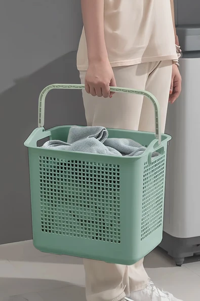 İronika Samba Kirli Temiz Çamaşır Sepeti Çok Amaçlı Oyuncak Sepeti - Yeşil ürün görseli