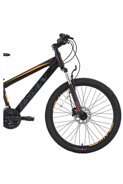Bisan BİSAN COOPER DAĞ BİSİKLETİ 35 CM HD 26 JANT 21 VİTES MAT SİYAH TURUNCU - Resim 2