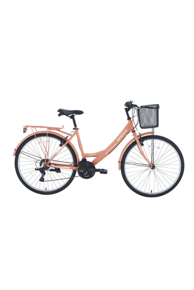 Bisan LOTUS ŞEHİR BİSİKLETİ 34 CM V 24 JANT 21 VİTES MERCAN BEYAZ - Resim 3