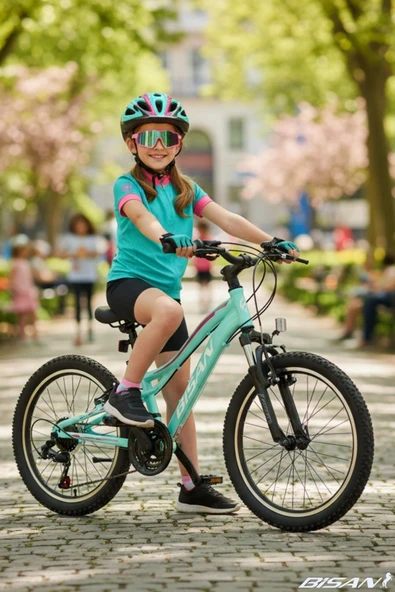 Bisan Gazelle Çocuk Bisikleti 30 Cm V 24 Jant 18 Vites Turkuaz Koyu Pembe ürün görseli 1