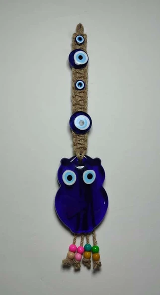 Makrome Örgülü Nazarlık 48 cm Duvar Süsü BAYKUŞ - 2