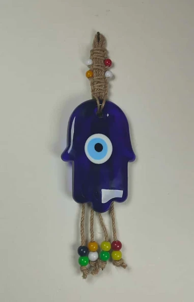 Dekoratif Nazarlık, İpli Nazar Boncuğu makrome örgülü 30cm - 2