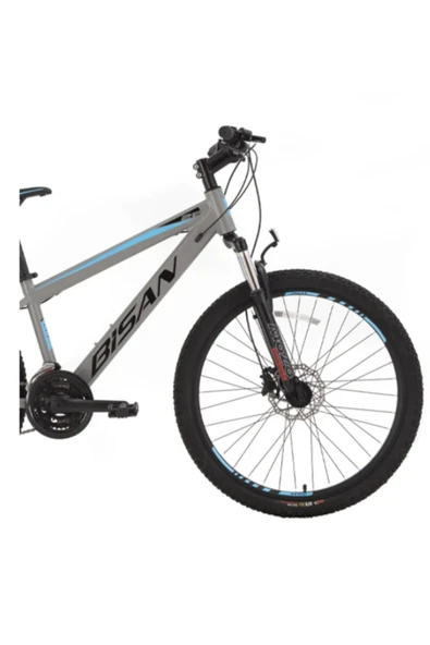 Bisan BİSAN COOPER DAĞ BİSİKLETİ 35 CM MD 26 JANT 21 VİTES AÇIK GRİ SİYAH MAVİ - Resim 2