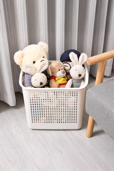 İronika Samba Kirli Temiz Çamaşır Sepeti Çok Amaçlı Oyuncak Sepeti - Yeşil - Resim 4