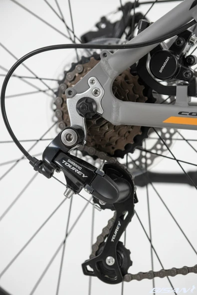 Bisan COOPER ÇOCUK BİSİKLETİ ALÜMİNYUM KADRO 30 CM HD 24 JANT 21 VİTES SHIMANO AÇIK GRİ SİYAH TURUNCU - Resim 5