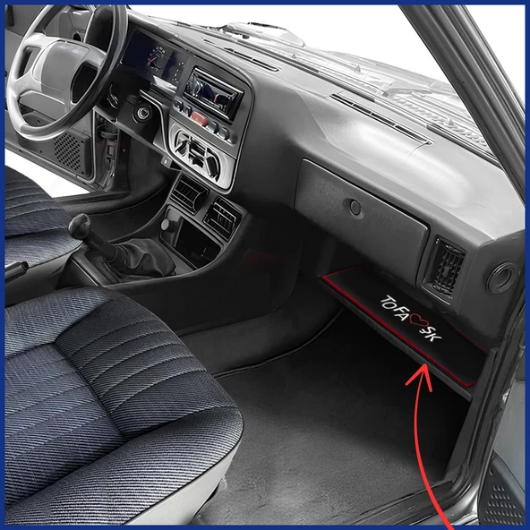 Tofaş Şahin Doğan Kartal Torpido Alt Sehpa Koruma Halısı / Nakışlı Torpido Alt Kaplama Halısı Örtüsü - Resim 4