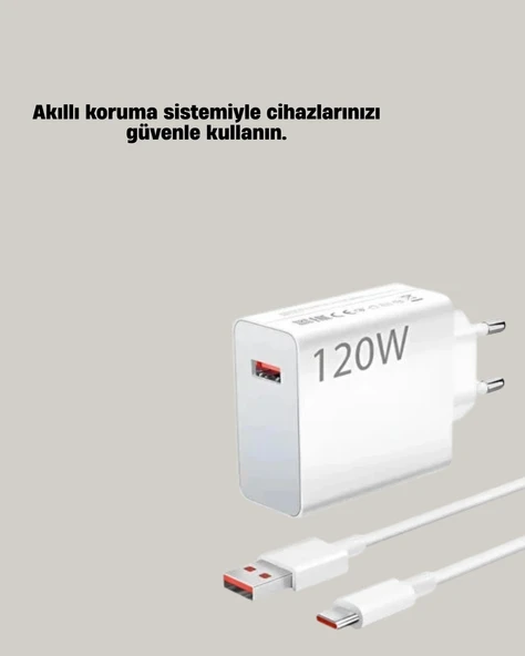120W Mi Turbo Akıllı Tanıma Çipli Hızlı Şarj Cihazı Taşınabilir ve Dayanıklı - 5