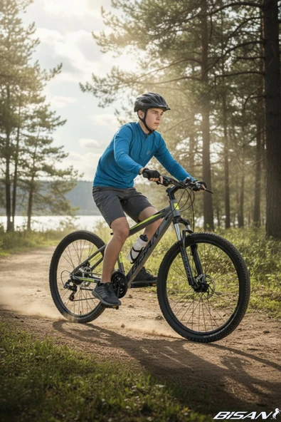 Bisan BİSAN COOPER DAĞ BİSİKLETİ 35 CM MD 26 JANT 21 VİTES FÜME SİYAH SARI - Resim 4