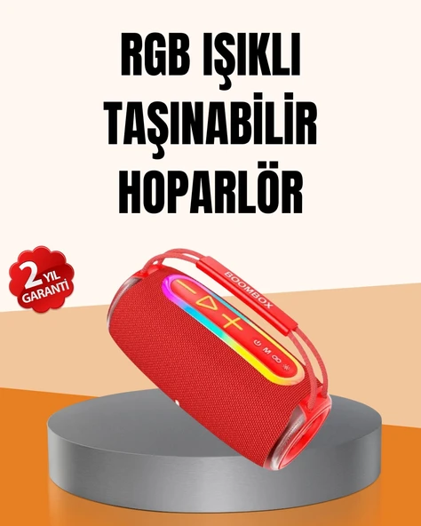 IPX6 Su Geçirmez RGB LED Işıklı Taşınabilir Bluetooth Hoparlör 2400 mAh - 1