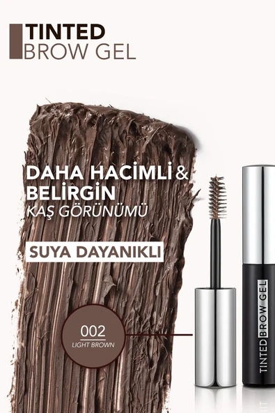 Flormar Tinted Brow Gel Yarı Transparan & Suya Dayanıklı Kaş Maskarası 002 LIGHT BROWN - Resim 3