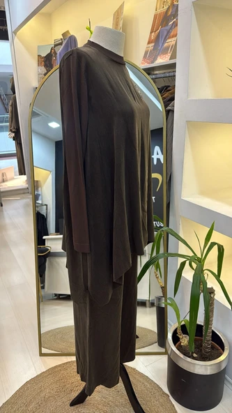 Nuss 1033 Cupra İpek Takım - KAHVE - Resim 3