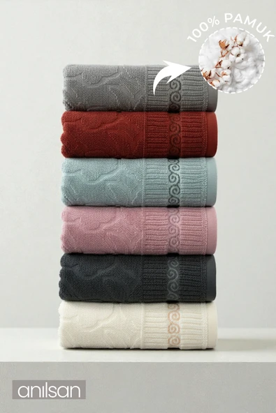 6'lı Avina El Havlusu - 50x80 Cm, 170 Gr, %100 Pamuk, Spa Ve Otel Havlusu, Günlük Kullanıma Uygun