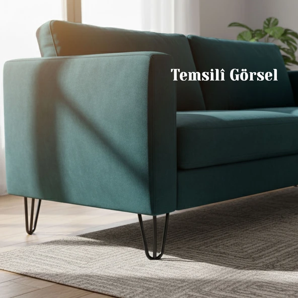 Martı 4 Adet Set Paket 15 cm Siyah Metal Mobilya Ayağı Üçgen Modern Koltuk Sehpa Masa TV Ünitesi - Resim 6