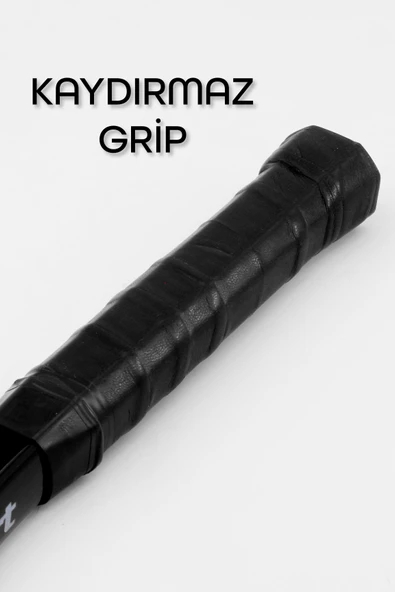 Deluxe 27 İnç Tenis Raketi Çantalı Yetişkin Tennis Racket L2 Grip 68 cm Kırmızı 527 - Resim 6