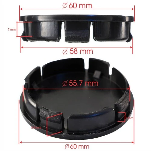 Smart Damla Geçme Jant Göbek Kapağı 4’lü Set 55/58mm - 2