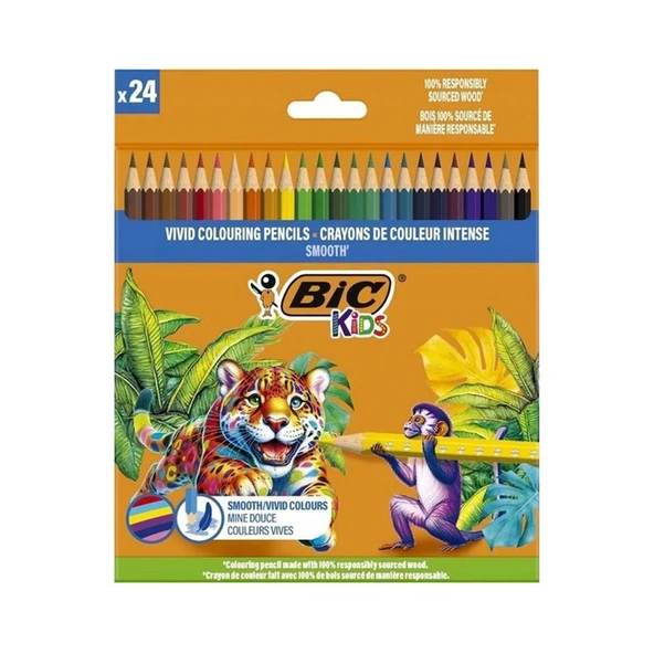 Bic Kids Smooth Kuru Boya 24 Renk 525787 ürün görseli