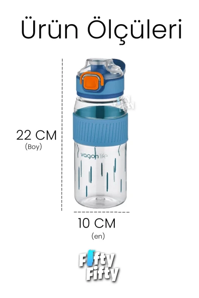 550 ML Rahat İçim (Pipetsiz) Taşıma Kulplu Çocuk Su Matarası -VGN3001ML550 - Resim 7