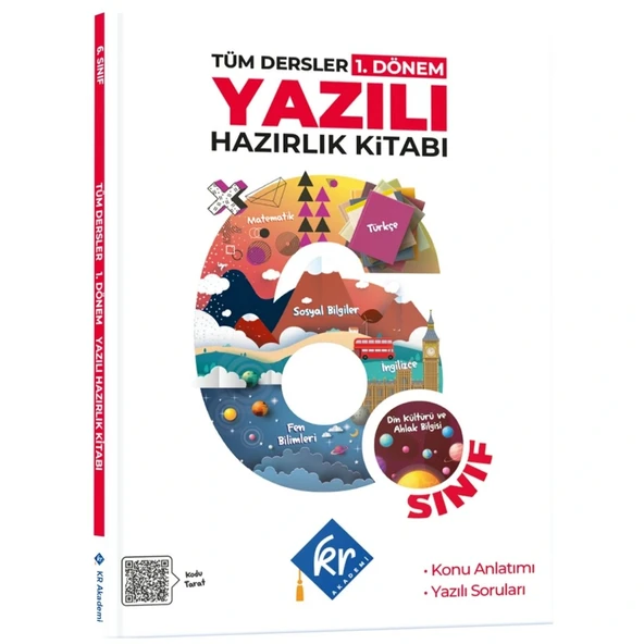6. Sınıf Tüm Dersler 1. Dönem Yazılı Hazırlık Kitabı KR Akademi Yayınları ürün görseli