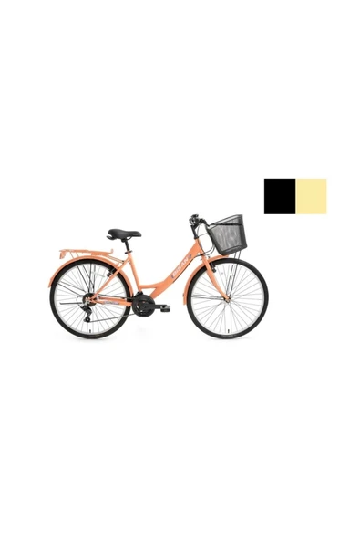 Bisan LOTUS KADIN ŞEHİR BİSİKLETİ 34CM V 24 JANT 21 VİTES MAT SİYAH GOLD ürün görseli 1