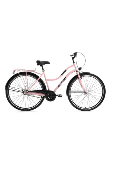 Bisan BELLA KADIN ŞEHİR BİSİKLETİ 34CM V 24 JANT 3 VİTES PUDRA PEMBE SİYAH ürün görseli 1