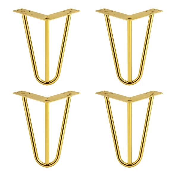 Martı 15 cm 4 Adet Set Gold Altın Metal Mobilya Ayak Ayağı Üçgen Modern Koltuk Sehpa Masa TV Ünitesi ürün görseli