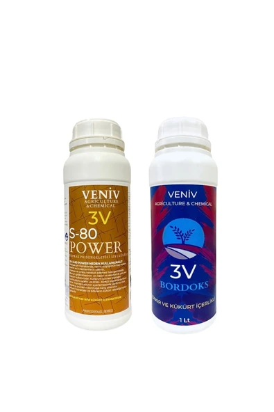 Veniv 3v Bordoks Hazır Bakır Ve Kireç Çözeltisi 1 Lt (1,5 KG) Veniv 3v S 80 Power Kükürt 1 Lt