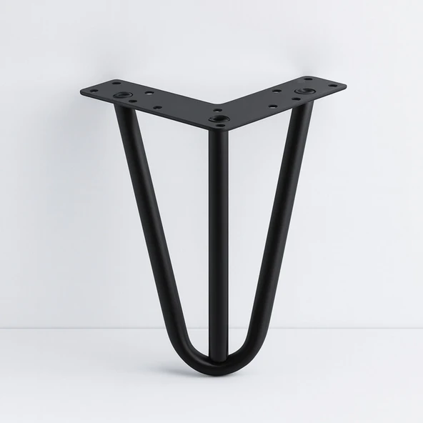 Martı 15 cm Siyah Metal Mobilya Ayağı Üçgen Modern Tasarım Koltuk Sehpa Masa TV Ünitesi Uyumlu - Resim 7