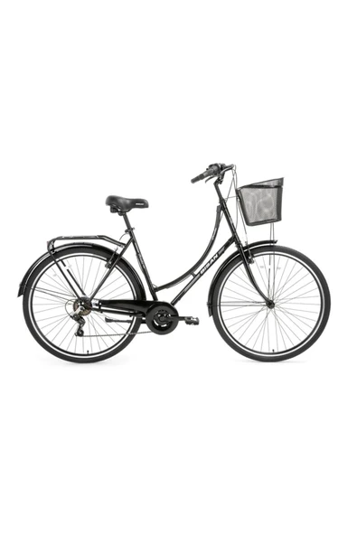 Bisan PARADISE KADIN ŞEHİR BİSİKLETİ 56CM V 28 JANT PARLAK SİYAH GRİ ürün görseli 1