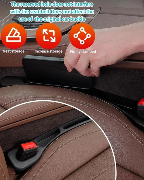 Araç Koltuğu Boşluk Doldurucu ve Düzenleyici Organizer 2'li Siyah - 2