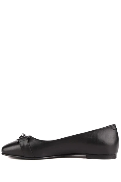 Stato - Siyah Hakiki Deri Kadın Babet Ayakkabı 25-5804 - Resim 4