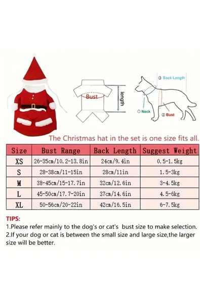 Şenlikli Noel Baba Köpek Kostüm Seti – Küçük Irklar İçin Sıcak Polyester Tulum, Kazak Tasarım Evcil Hayvan Kıyafeti-L beden - 7