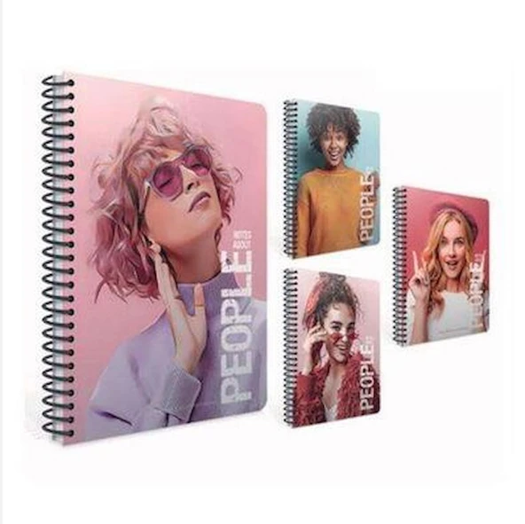 People Spiralli Sert Kapak Defter 17x24 120 Yaprak Çizgili ürün görseli