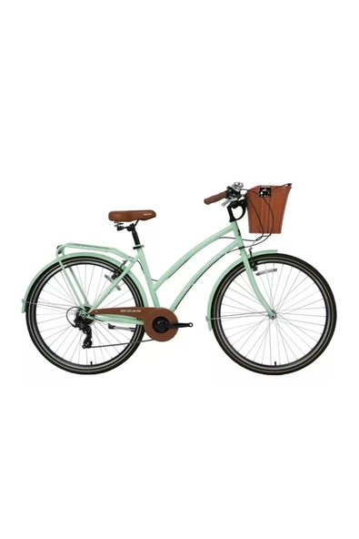 Bisan SERENITY S KADIN ŞEHİR BİSİKLETİ 48CM V 28 JANT 7 VİTES MİNT YEŞİL SİYAH ürün görseli 1