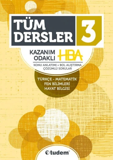 TUDEM YAYINLARI 3.Sınıf Tüm Dersler Kazanım Odaklı HBA ürün görseli