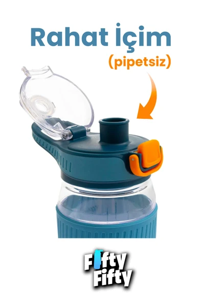 550 ML Rahat İçim (Pipetsiz) Taşıma Kulplu Çocuk Su Matarası -VGN3001ML550 - Resim 10