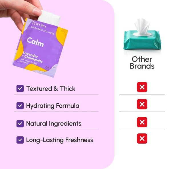 Fomin Lavanta ve Papatyalı Deodorant Mendil 15 Adet - Resim 3