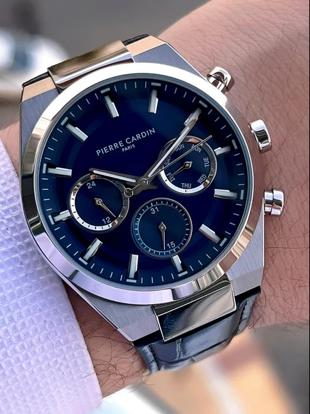 Pierre Cardin İtalyan Tasarım Bileklik Hediyeli Çelik Kasa Deri Kordon 3 Atm Erkek Kol Saati 0009.1 - Resim 2