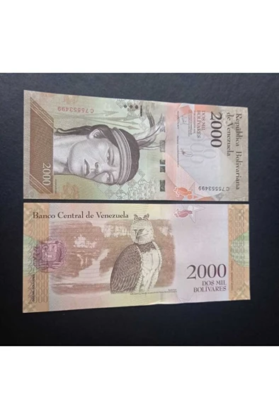 Escoines 3996368f022bbd9157 Venezuela 2000 Bolivar Çil - Resim 5