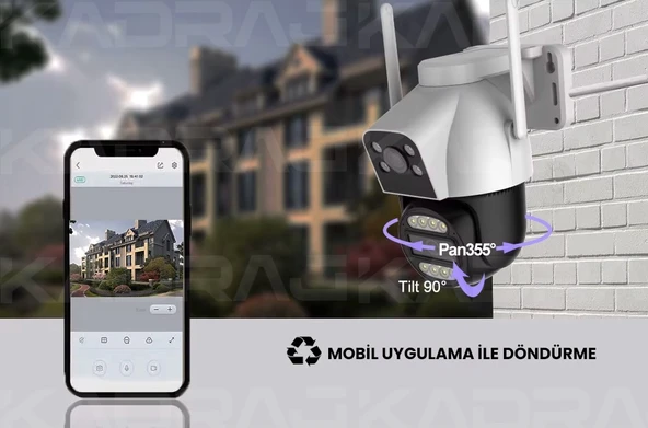 UNIYWELL 6 MP WIFI Kamera  2 LENS - Tam Renkli Gece Görüş - Su Geçirmez - 2 Yönlü Ses - 3