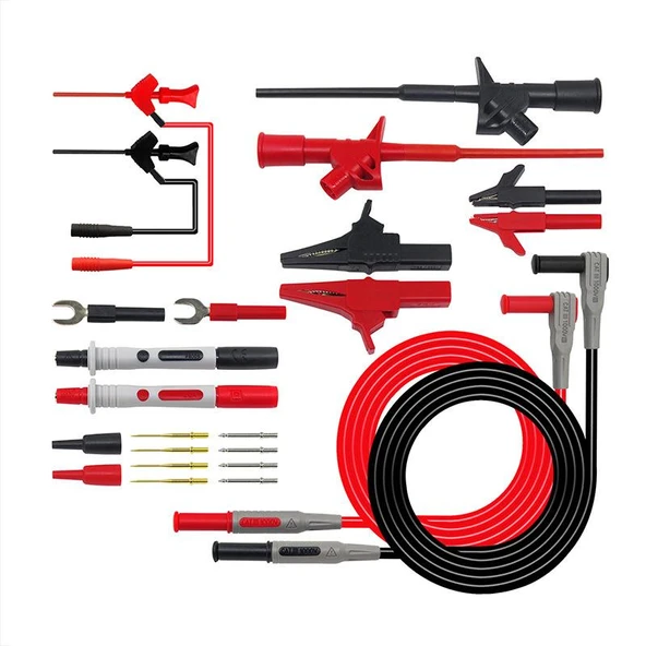 P1300E 24 parça  Çok Işlevli Değiştirilebilir Multimetre Probu Test ölçüm Kablo kiti - Resim 2