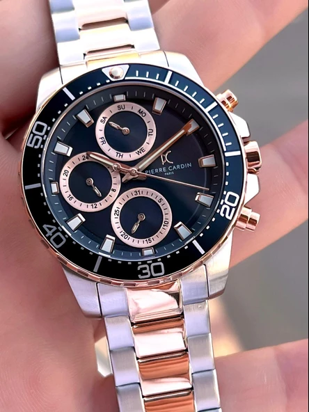 Pierre Cardin İtalyan Tasarım Bileklik Hediyeli Çelik Kasa Ve Kordon 3 Atm Erkek Kol Saati E0102.RG - Resim 4