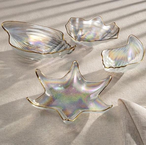 Fecra Deniz 4 Parça Cam Sunum Seti - 4