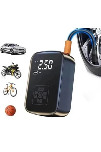 Blackbird WY-006 Taşınabilir Akıllı Kablosuz Hava Kompresörü - Dijital Ekranlı Şarj Edilebilir Lastik Şişirme Pompası (1